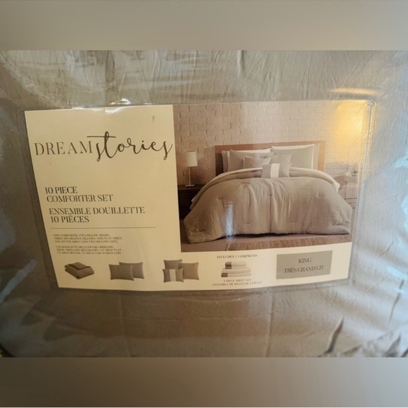 🎉LAST PIECE 🎉DREAM STORIES 10Pc Extra Soft Solid Comforter Set - Picture 7 of 11